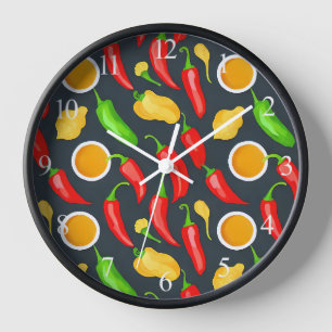Heiße Chili-Pfeffer-Muster Uhr