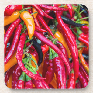 Heiße Chili-Schoten auf dem Bauernmarkt in Madison Untersetzer