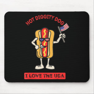 Heiße Diggity Dog Juli 4. patriotischer BBQ-Pickni Mousepad