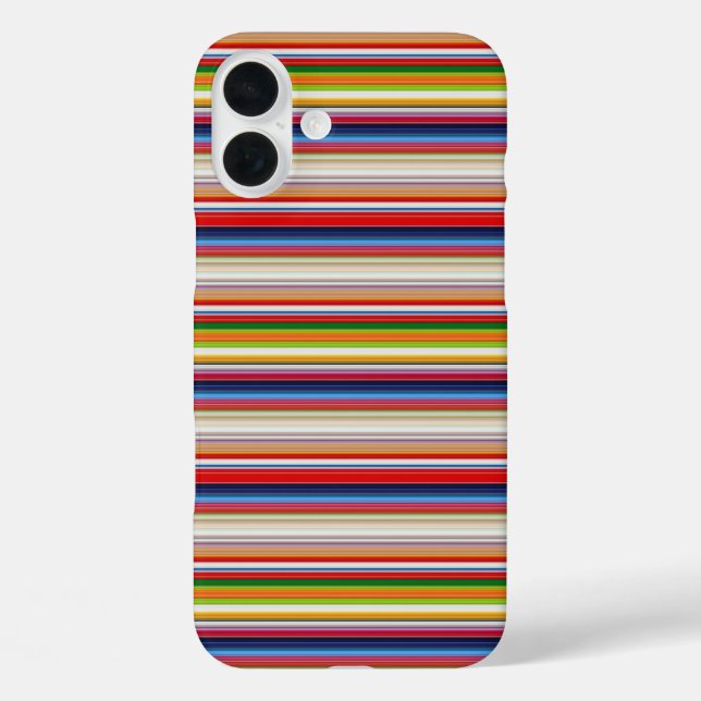 Heiße farbenfrohe Streifen iPhone 16 Plus Hülle (Rückseite)