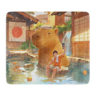 Heiße-Feder-Moment: Riesige Capybara-Selfie-Kunst Schneidebrett