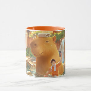 Heiße-Feder-Moment: Riesige Capybara-Selfie-Kunst Tasse