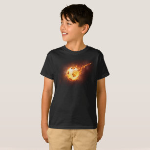 Heiße Feuer-Flammen u. Rauch-grafischer Fußball-T T-Shirt