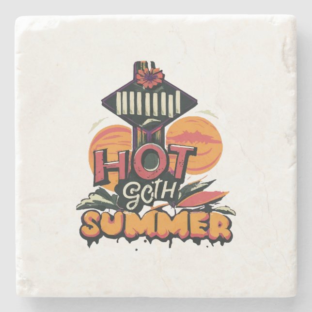 Heiße Goth-Sommer-Chic  Steinuntersetzer (Vorderseite)