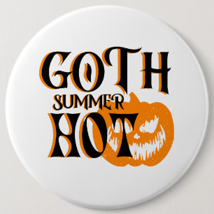Heiße Goth-Sommer-Horror-Lächelnder Kürbis Button