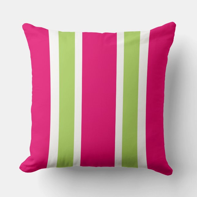 HEISSE GRÜNE STREIFEN PINK/60 DES KISSEN (Vorderseite)