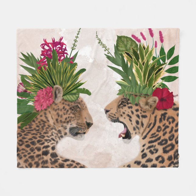 Heiße Haus-Leoparden | ein Paare Fleecedecke (Vorderseite (Horizontal))