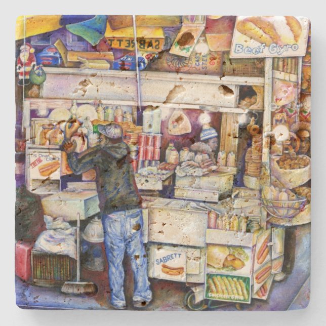 Heiße Hündin, New York Steinuntersetzer (Vorderseite)