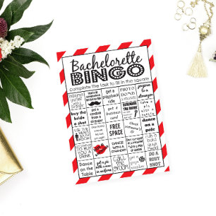 Heiße Junggesellinnen-Bingo-Party-Spiel Herausford Einladung