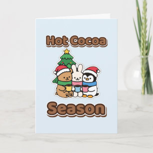 Heiße Kakao-Saison Süßer Weihnachtsbär Hase Karte