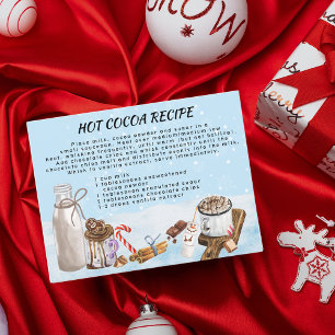 Heiße Kakao-Schokoladen-Rezept  Weihnachtskarte Postkarte