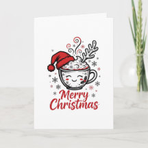 Heiße Kakao-Weihnachtskarte Gemütlicher Winterurla
