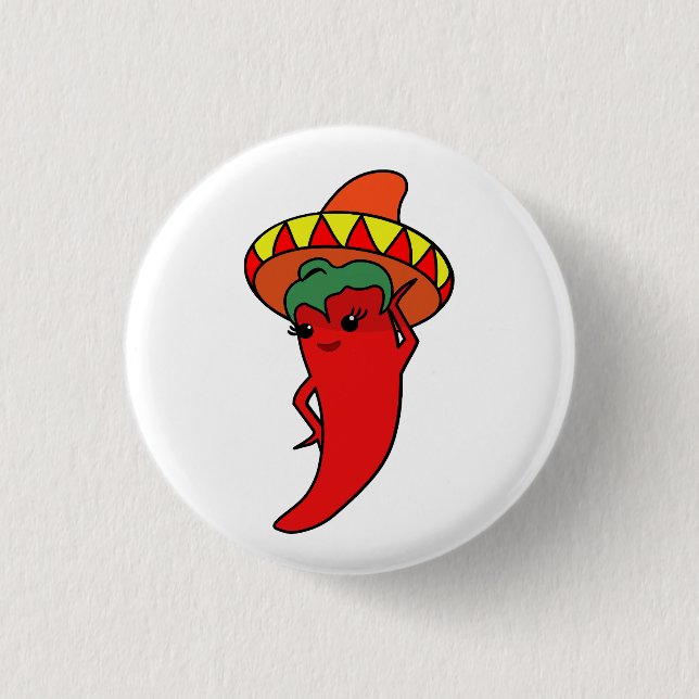 Heiße Kawaii-Pfeffer-Diva Button (Vorderseite)