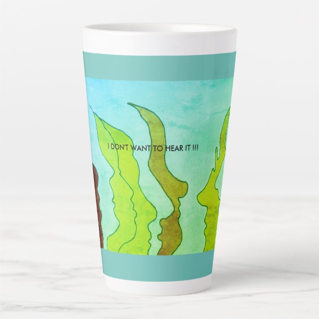 Heiße Köpfe, ich WOLL nicht, es zu hören!!! Milchtasse (Vorderseite)