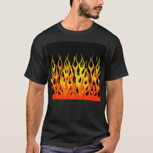 Heiße laufende Flammen grafisch T-Shirt