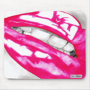 Heiße Lippen Mousemat (Rosa) Mousepad