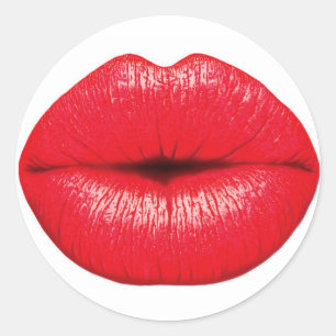 Heiße Lippenaufkleber Runder Aufkleber