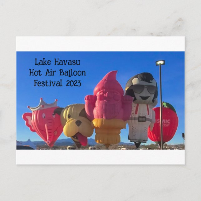 Heiße Luft-Ballonfest 2023 am Havasu-See Postkarte (Vorderseite)