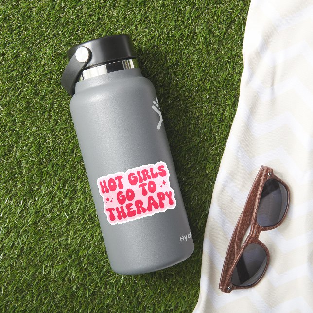 Heiße Mädchen gehen zur Therapie, lustige geistige Aufkleber (HydroFlask Insitu)