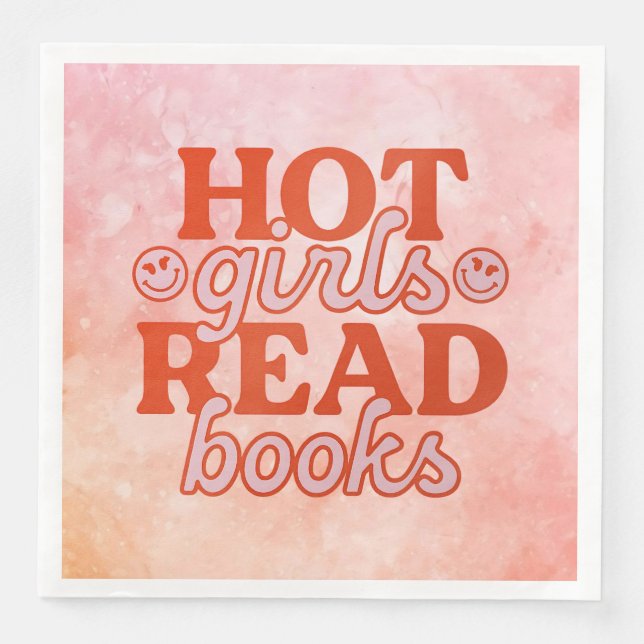 Heiße Mädchen lesen Bücher Serviette (Vorderseite)