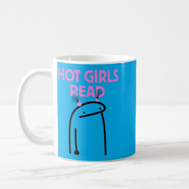 Heiße Mädchen lesen Kaffeetasse (Links)