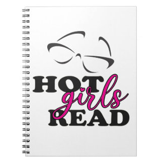 Heiße Mädchen lesen Notizbuch Notizblock