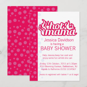 Heiße Mama-Baby-Shower-Einladung in Hot Pink mit b Einladung