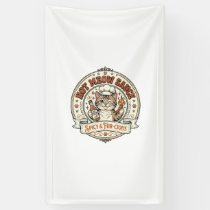 Heiße Meow-Sauce Katze Heiße Sauce Scharfes Essen Banner