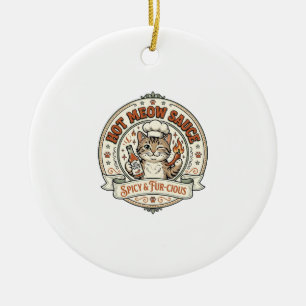 Heiße Meow-Sauce Katze Heiße Sauce Scharfes Essen Keramik Ornament