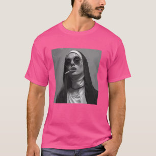 Heiße Nonne raucht Zigarette, Rebellious Nonne T-Shirt