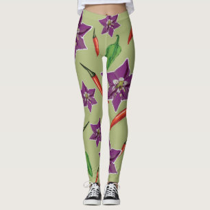 Heiße Paprikaschoten, Lila Blossom nach Maß Leggings