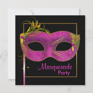 Heiße Pink-Maskenparty Einladung