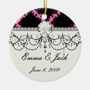 heiße pink-schwarze Diamant-Mod-Damaskus Keramikornament