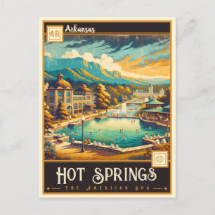 Heiße Quellen, Arkansas VINTAG Postkarte