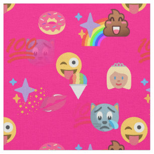 heiße rosa Emoji-Stoff Stoff