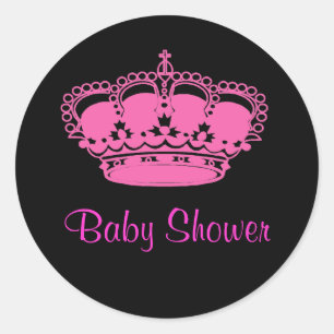 Heiße Rosa Kronprinzessin Baby Shower Aufkleber