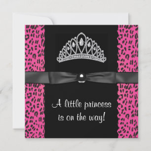 Heiße Rosa Leopard Baby Shower Einladung