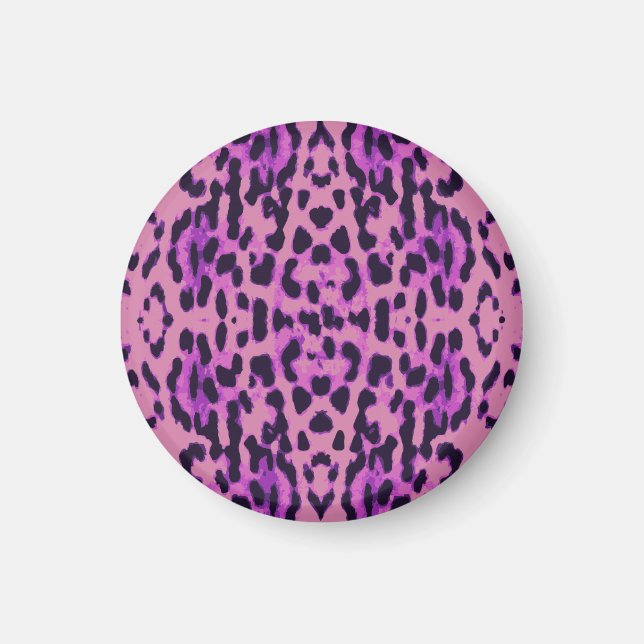 Heiße Rosa Leopardenfell Flecken Muster Magnet (Vorne)