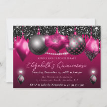 Heiße Rosa und schwarze Weihnachtsschmuck Quincean