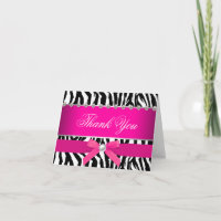 Heiße Rosa Zebra Dankeskarten