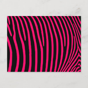 Heiße Rosa Zebrastreifen Postkarte