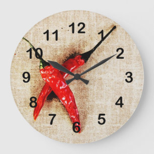 heiße rote Chili-Paprikaschotenuhr Große Wanduhr