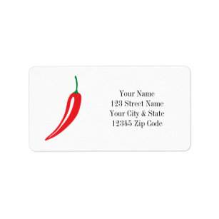 Heiße rote Chilipfeffer-Adressen-Etiketten Adressaufkleber