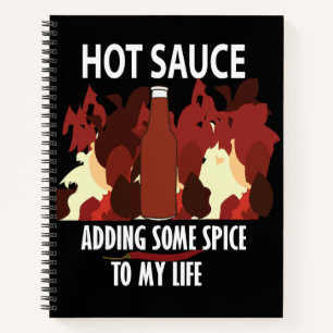 Heiße Sauce Ketchup Feuer Rote Chili Paprika Notizbuch
