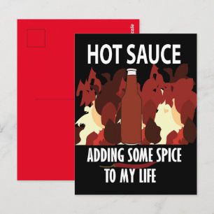 Heiße Sauce Ketchup Feuer Rote Chili Paprika Postkarte
