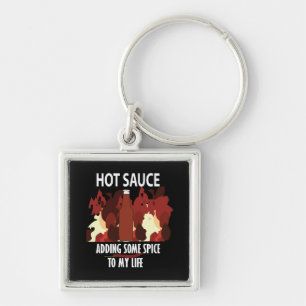 Heiße Sauce Ketchup Feuer Rote Chili Paprika Schlüsselanhänger