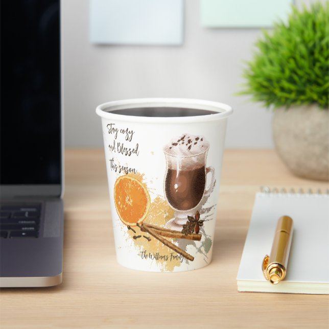 Heiße Schokolade Cinnamon Orange Jahreszeit Grüße Pappbecher (InSitu)