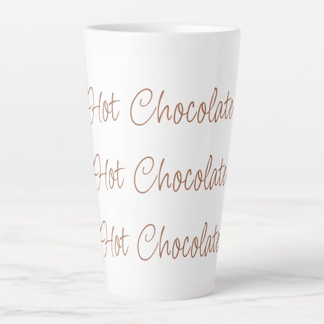 Heiße Schokolade | Einfache Stilschrift Typografie Milchtasse (Vorderseite)