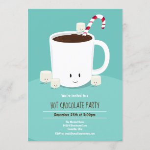 Heiße Schokolade Kakao Weihnachtsfest Party Aquama Einladung