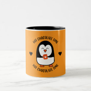 Heiße Schokolade Pinguin Trinker Zweifarbige Tasse